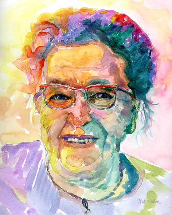 Portrait of Corry Ten Boom in vivid colors christian wall art